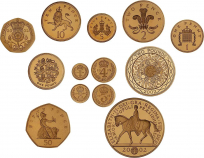 2002 Golden Jubilee 13-Coin Gold Proof Coin Set No Cert