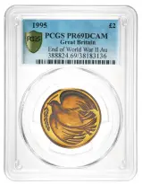 1995 Proof 'Dove of Peace' £2 Gold Coin - PCGS PF-69 DCAM