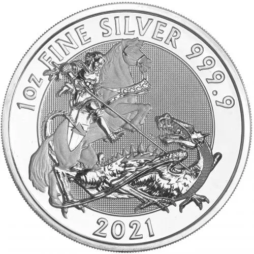 2021 Silver Bullion 1 Ounce Valiant £2  Coin United Kingdom The Royal Mint reverse