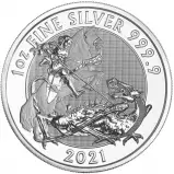2021 Silver Bullion 1 Ounce Valiant £2  Coin United Kingdom The Royal Mint