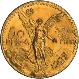 1929 Mexican 50 Pesos Gold Bullion Coin  Mexico City Mint