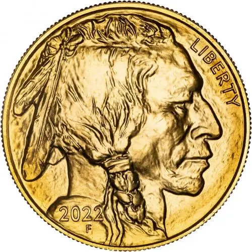 2022 Gold Bullion Ungraded 1 Ounce Buffalo  Coin Single United States of America US Mint obverse