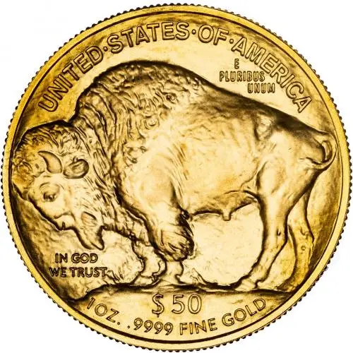 2022 Gold Bullion Ungraded 1 Ounce Buffalo  Coin Single United States of America US Mint reverse