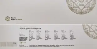 2018 Prestige Gold Proof Krugerrand  Coin Sets South Africa South African Mint 6 Coins with cert