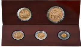 2018 Gold Proof Sovereign Elizabeth II Pound Sterling 5 Coin Set 