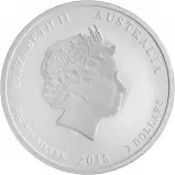 2015 Silver Bullion Ungraded 2 Ounce Lunar Year of the Goat  Coin Single Australia Perth Mint obverse