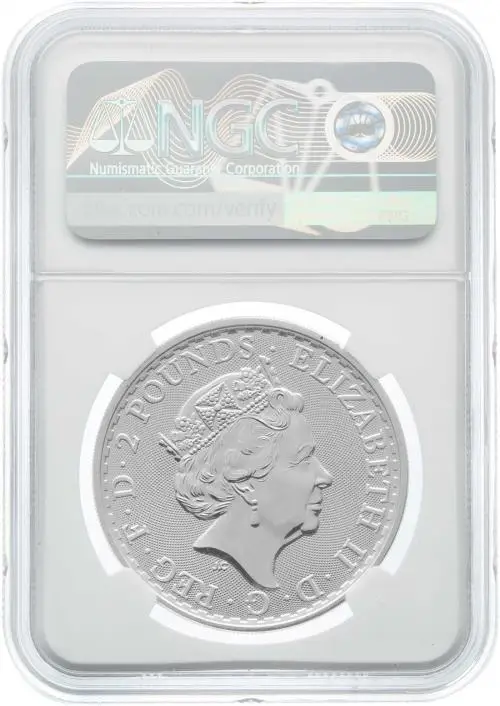 2019 Silver 1 Ounce Britannia First Day Of Issue NGC MS-69 obverse