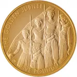 2002 Gold Proof Piedfort Golden Jubilee Jersey £5 Crown Coin