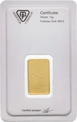 Gold Bullion Ungraded 10 Gram Minted  Bar Pre-Owned Metalor reverse