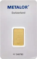 Metalor 10g Minted Gold Bullion Bar In Card - Pre-Owned