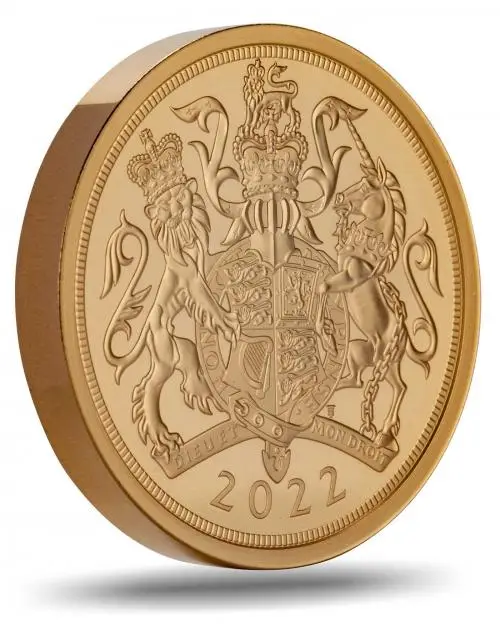2022 Piedfort Proof Sovereign Pattern Set Side View
