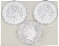 2022 Tudor Beasts Lion of England 10 oz Silver Bullion Coin 3 coins shrink wrapped