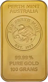 100g Gold Bar Oriana Perth Mint - Pre-Owned