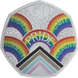 2022 50 Years of Pride Silver Proof 50p Coin reverse