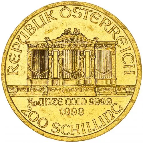 1999 Gold 0.1 Ounce Philharmonic Coin obverse