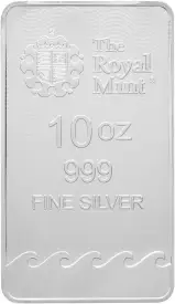The Royal Mint 10 oz Britannia Minted Silver Bullion Bar