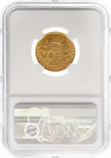 1859 Gold Sovereign Victoria Young Head Ansell Shield London NGC AU-55 reverse inverted