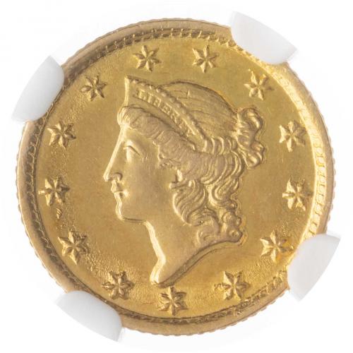 1849 Gold $1 Georgia Dahlonega Mint NGC MS-61 | Chards