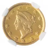 1849 $1 Coin NGC Gold Georgia Gold Rush Dahlonega Mint MS-61 obverse closer