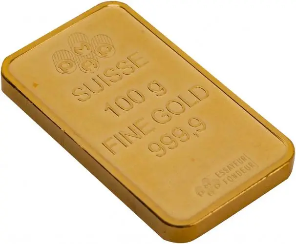 100g Gold Wafer Bar Fortuna PAMP Suisse - Pre-Owned Obverse Side View