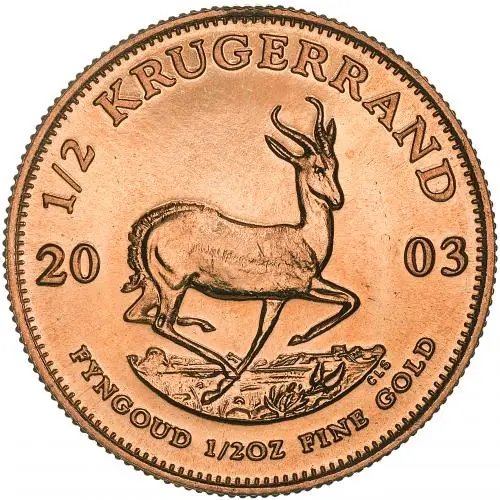 2003 Gold Bullion Ungraded 0.5 oz Krugerrand  Coin  reverse 2025 image