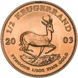 2003 Gold Bullion Ungraded 0.5 oz Krugerrand  Coin 