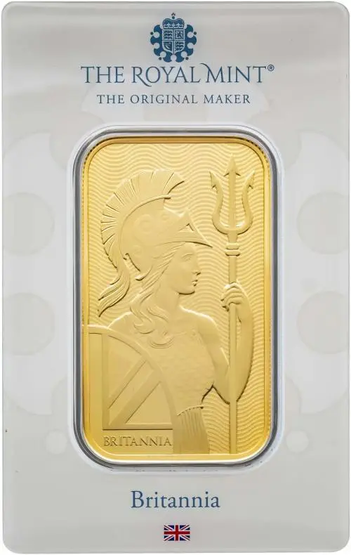 Gold Minted 1 oz Britannia Bar Royal Mint - Pre-Owned reverse new