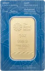 Gold Minted 1 oz Britannia Bar Royal Mint - Pre-Owned reverse new 1