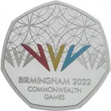 2022 Birmingham Commonwealth Games Silver Proof 50p Coin