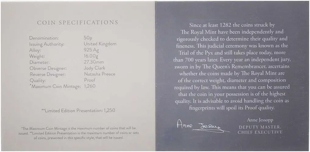 2022 Birmingham Commonwealth Games Silver Proof Piedfort 50p Coin with cert