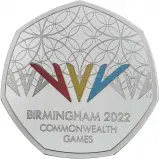 2022 Birmingham Commonwealth Games Silver Proof Piedfort 50p Coin