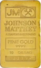 Johnson Matthey 10g Minted Gold Bullion Bar Loose - Pre-Owned
