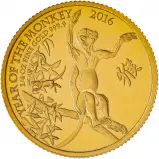 2016 0.25 oz Gold Lunar Year of the Monkey Royal Mint Bullion Coin