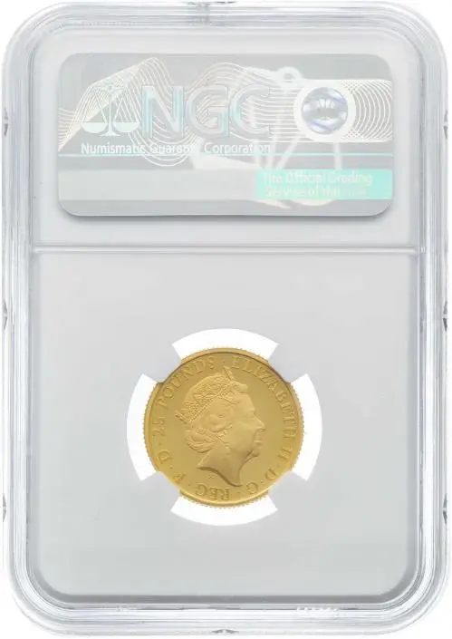 2022 Gold 0.25oz Lion of England NGC PF 70 £25 Coin Obverse