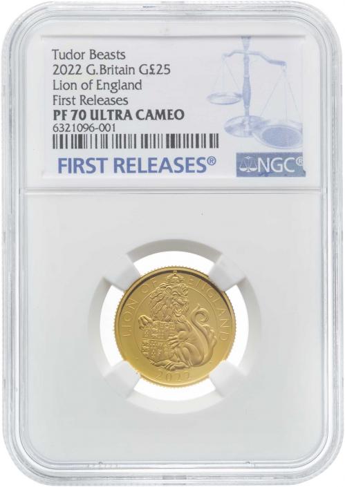 2022 Gold 0.25oz Tudor Beast Lion of England | Chards