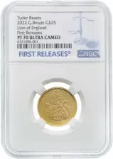 2022 Tudor Beasts Lion of England 0.25 oz Gold Proof Coin NGC PF 70
