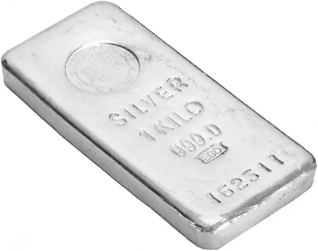 Pre-Owned Emirates Silver 1kg Bullion Bar Side View Image