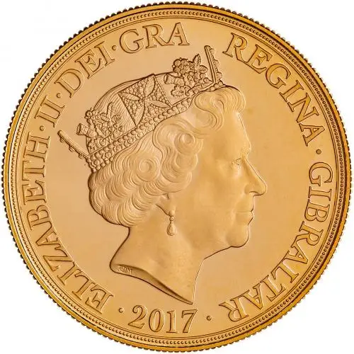 2017 Gold Proof Sovereign  Coin With Box Gibraltar 5 Coins reverse designs