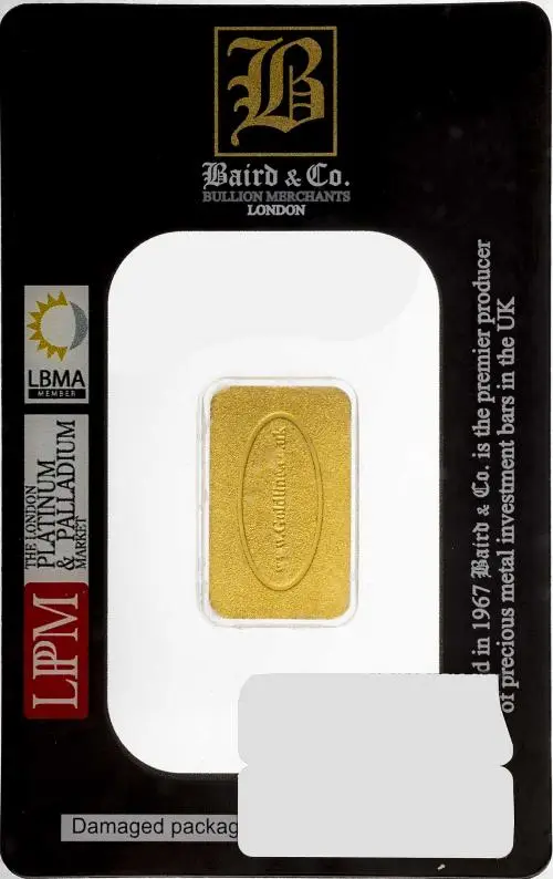 Gold Bullion Ungraded 2.5 Gram  Bar Pre-Owned Baird & Co. reverse