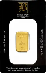 2.5g Minted Gold Bullion Bar Baird & Co - Pre-Owned