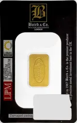 Gold Bullion Ungraded 2.5 Gram  Bar Pre-Owned Baird & Co. reverse