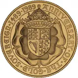 1989 Gold Proof Full Sovereign Elizabeth II 500th Anniversary Coin Reverse