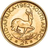 1962 South African Gold Bullion 2 Rand
