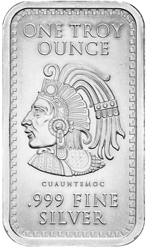 Silver 1 Ounce The Aztec Calendar  Bar, Collectable obverse