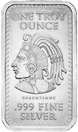 Silver 1 Ounce The Aztec Calendar  Bar, Collectable obverse
