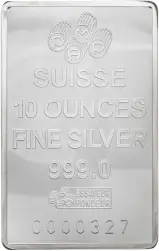 Silver 10 Ounce Bar Pre-Owned Switzerland PAMP Suisse obverse