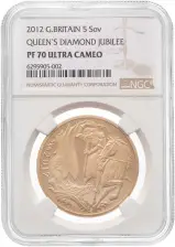 2012 Gold Proof Diamond Jubilee Quintuple Sovereign NGC PF-70 ULTRA CAMEO