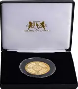 2021 Gold Proof Elizabeth II Platinum Jubilee Pound Sterling $25  Coin Single Solomon Islands Harrington & Byrne with box
