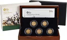 2019 British Military Gold Proof Piedfort Elizabeth II 50p - 5 Coin Set