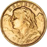 1935 Gold Swiss 20 Francs Bullion 22215